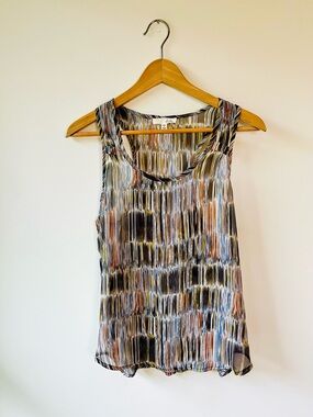 Lush Multi-Color Brushstroke Sleeveless Shell Camisole Top Breezy -  Size M